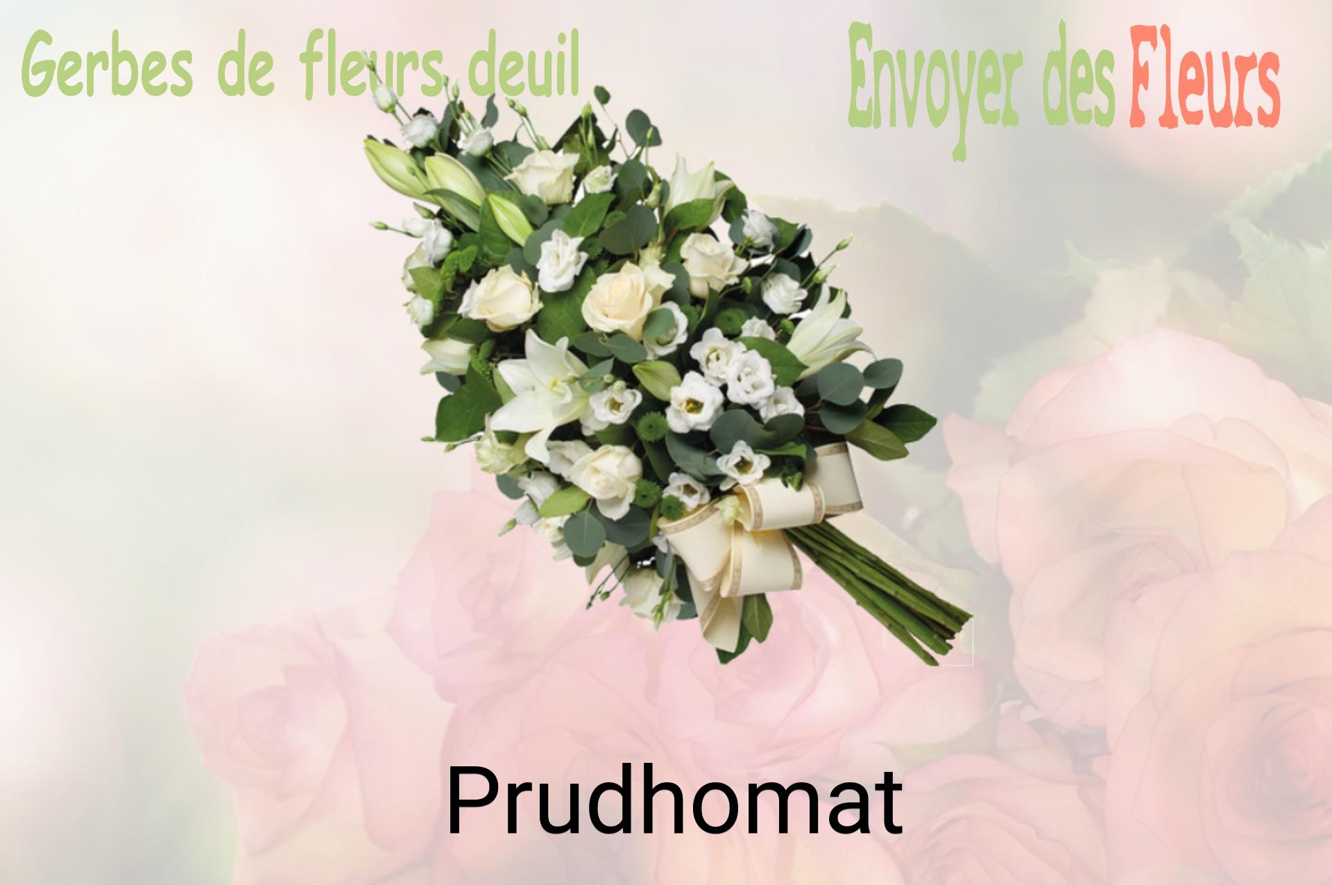 Gerbe de fleurs de deuil livrée à Prudhomat